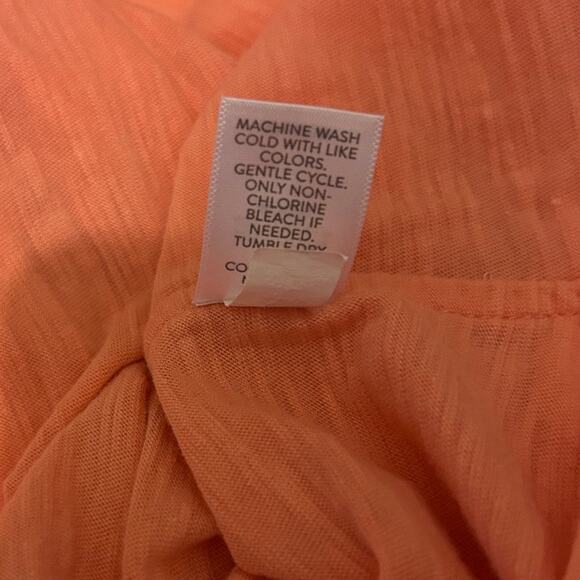 J Jill Women Tunic Top XL Orange Slub Knit Tee Minimal Resort‎ Coastal Beachy - Picture 7 of 8